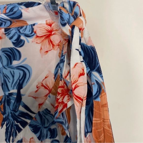 NWT Floral Roxy Mini Wrap Tropical Skirt Beachy Vacation Size Medium Preppy 90s - Picture 11 of 12